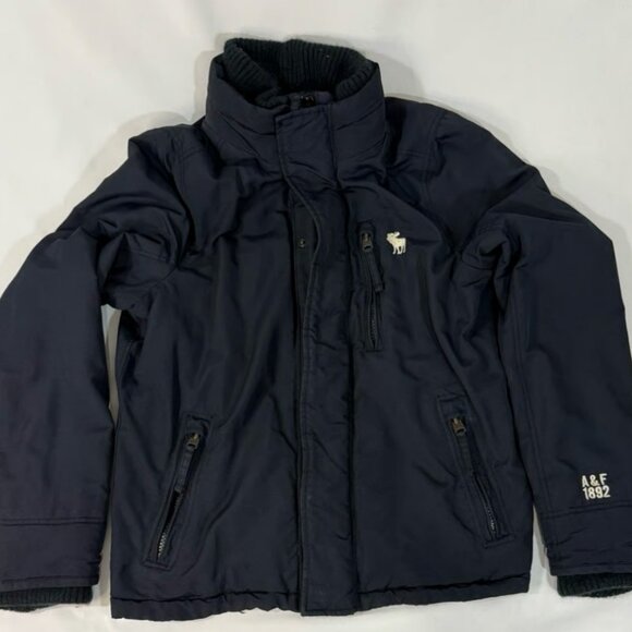 Men's Abercrombie & Fitch Bomber Jacket Navy Size X-Large - Picture 1 of 10